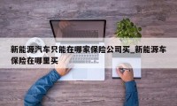 新能源汽车只能在哪家保险公司买_新能源车保险在哪里买