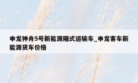 申龙神舟5号新能源厢式运输车_申龙客车新能源货车价格