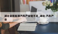 湖北省新能源汽车产业链不足_湖北 汽车产业