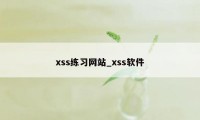 xss练习网站_xss软件