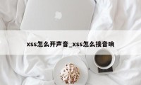 xss怎么开声音_xss怎么接音响