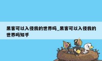 黑客可以入侵我的世界吗_黑客可以入侵我的世界吗知乎