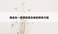 商业负一层娱乐综合体的简单介绍