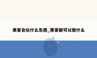 黑客会玩什么东西_黑客都可以做什么