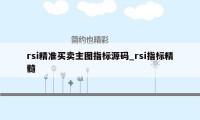 rsi精准买卖主图指标源码_rsi指标精髓