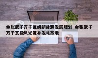 金张武千万千瓦级新能源发展规划_金张武千万千瓦级风光互补发电基地