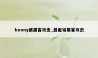 bunny被黑客攻击_最近被黑客攻击