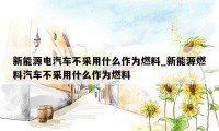 新能源电汽车不采用什么作为燃料_新能源燃料汽车不采用什么作为燃料