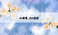 ds黑客_dse加密