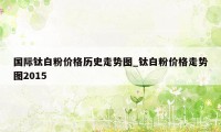 国际钛白粉价格历史走势图_钛白粉价格走势图2015