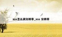 xss怎么调分辨率_xss 分辨率