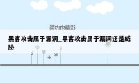 黑客攻击属于漏洞_黑客攻击属于漏洞还是威胁