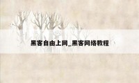 黑客自由上网_黑客网络教程