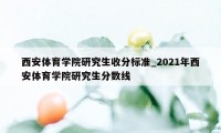 西安体育学院研究生收分标准_2021年西安体育学院研究生分数线