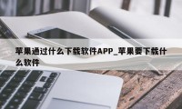 苹果通过什么下载软件APP_苹果要下载什么软件