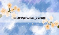 xss拿空间cookie_xss存储