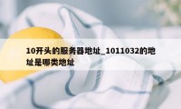 10开头的服务器地址_1011032的地址是哪类地址