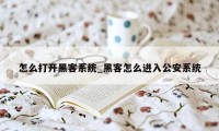 怎么打开黑客系统_黑客怎么进入公安系统