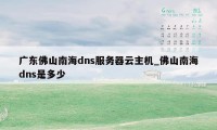 广东佛山南海dns服务器云主机_佛山南海dns是多少