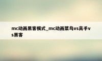 mc动画黑客模式_mc动画菜鸟vs高手vs黑客