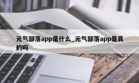 元气部落app是什么_元气部落app是真的吗