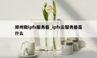 郑州做ipfs服务器_ipfs云服务器是什么