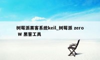 树莓派黑客系统keil_树莓派 zero W 黑客工具