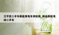 江干区二手车新能源电车供应商_精品新能电动二手车