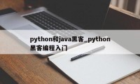 python和java黑客_python黑客编程入门