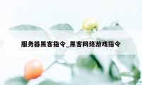 服务器黑客指令_黑客网络游戏指令