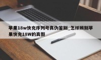 苹果18w快充序列号真伪鉴别_怎样辨别苹果快充18W的真假