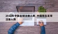 2022年中国足球注册人数_中国现在足球注册人数