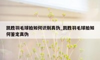 凯胜羽毛球拍如何识别真伪_凯胜羽毛球拍如何鉴定真伪