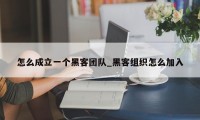 怎么成立一个黑客团队_黑客组织怎么加入