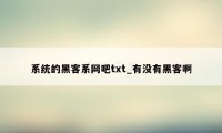 系统的黑客系网吧txt_有没有黑客啊