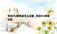 电信itv服务器怎么设置_电信itv网络设置