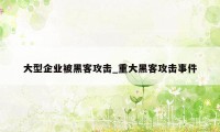 大型企业被黑客攻击_重大黑客攻击事件