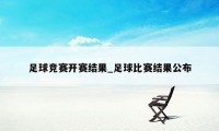 足球竞赛开赛结果_足球比赛结果公布