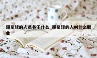 踢足球的人员各干什么_踢足球的人叫什么职业