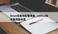 linux设置域名服务器_centos域名服务器设置