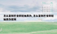 怎么鉴别巴宝莉短袖真伪_怎么鉴别巴宝莉短袖真伪视频