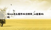 玩xss怎么看开4k分辨率_xs能看4k吗