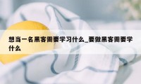 想当一名黑客需要学习什么_要做黑客需要学什么