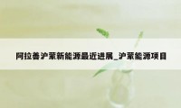 阿拉善沪蒙新能源最近进展_沪蒙能源项目