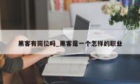 黑客有岗位吗_黑客是一个怎样的职业