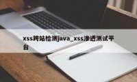 xss跨站检测java_xss渗透测试平台