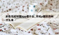 彩色羽毛绘图app是什么_羽毛p图软件叫什么来