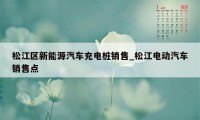 松江区新能源汽车充电桩销售_松江电动汽车销售点