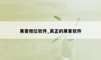 黑客地位软件_真正的黑客软件