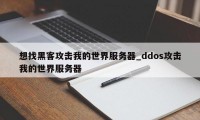 想找黑客攻击我的世界服务器_ddos攻击我的世界服务器